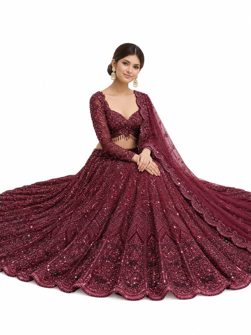 The Midnight Maroon Lehenga