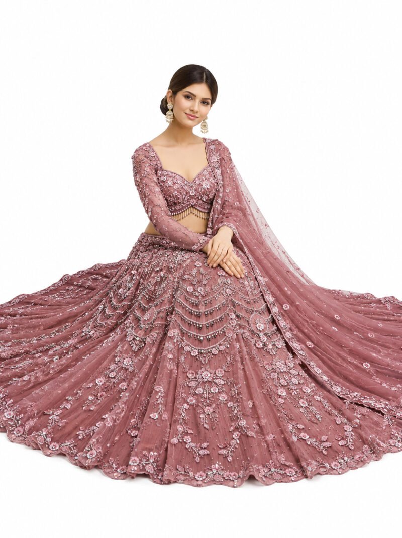 dark onion lehenga